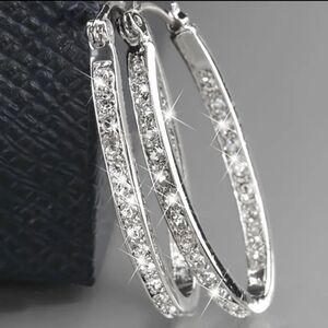 🆕💠 Glamorous Rhinestone Hoop Earrings